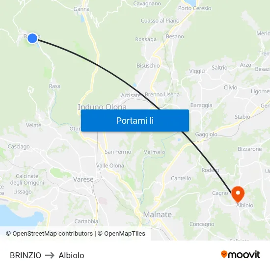 BRINZIO to Albiolo map