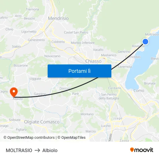 MOLTRASIO to Albiolo map
