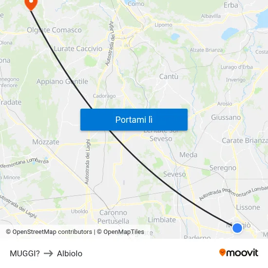 MUGGI? to Albiolo map