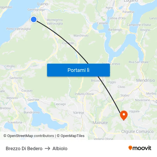 Brezzo Di Bedero to Albiolo map