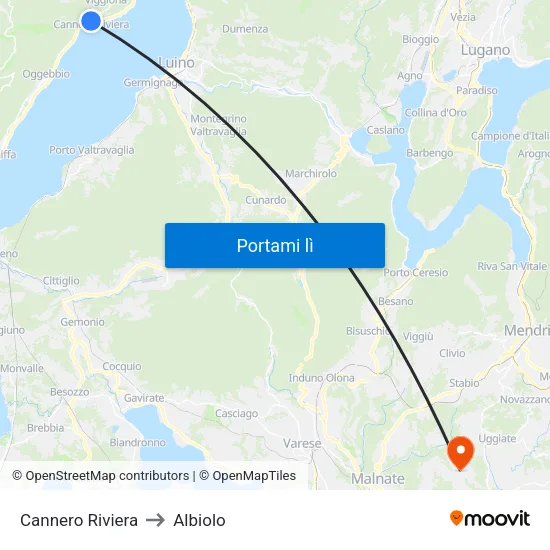 Cannero Riviera to Albiolo map