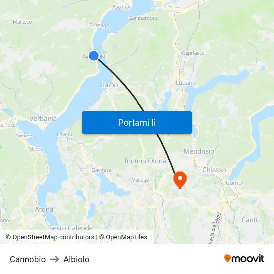 Cannobio to Albiolo map