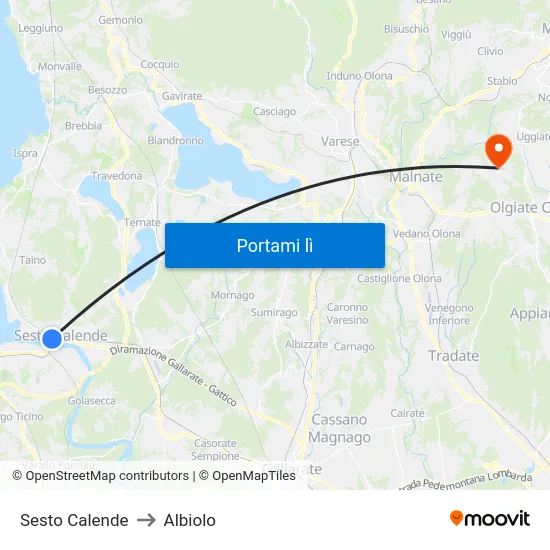 Sesto Calende to Albiolo map