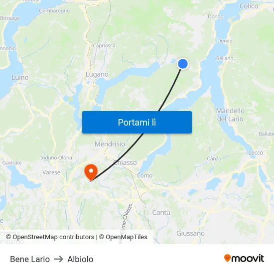 Bene Lario to Albiolo map