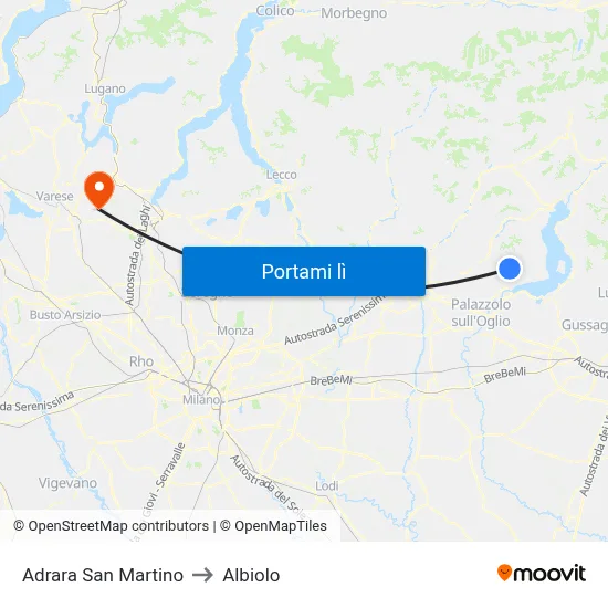 Adrara San Martino to Albiolo map
