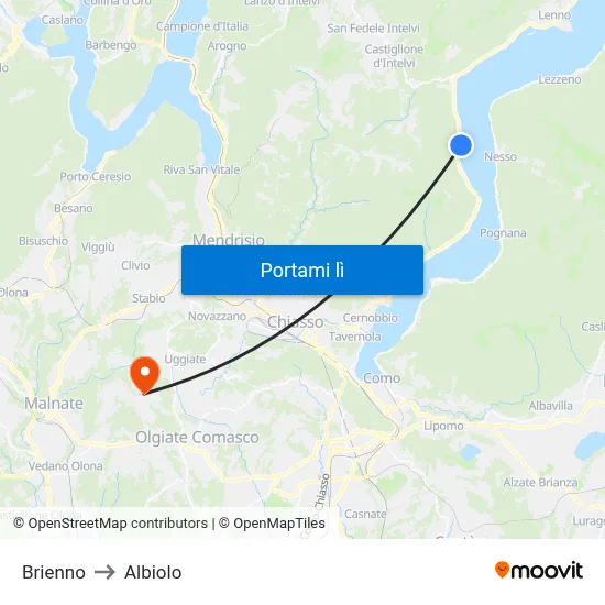 Brienno to Albiolo map