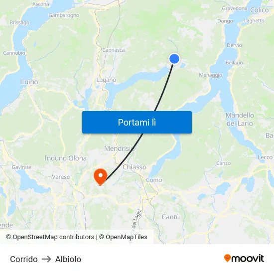 Corrido to Albiolo map