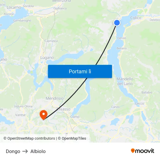 Dongo to Albiolo map
