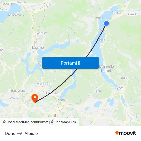 Dorio to Albiolo map