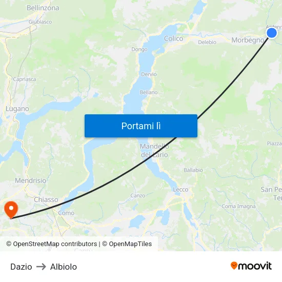Dazio to Albiolo map