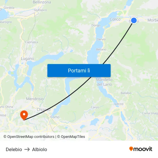 Delebio to Albiolo map