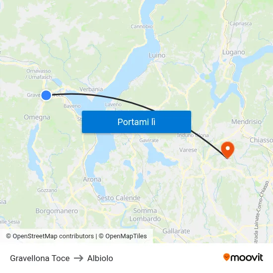 Gravellona Toce to Albiolo map