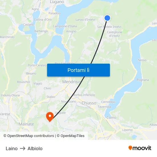 Laino to Albiolo map