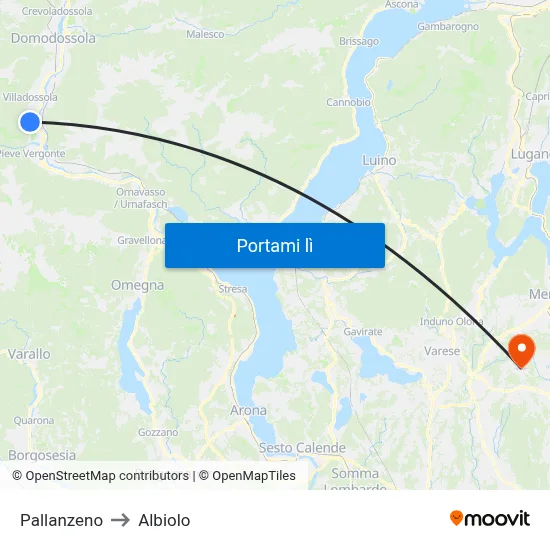 Pallanzeno to Albiolo map