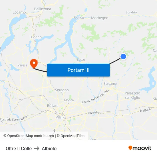 Oltre Il Colle to Albiolo map