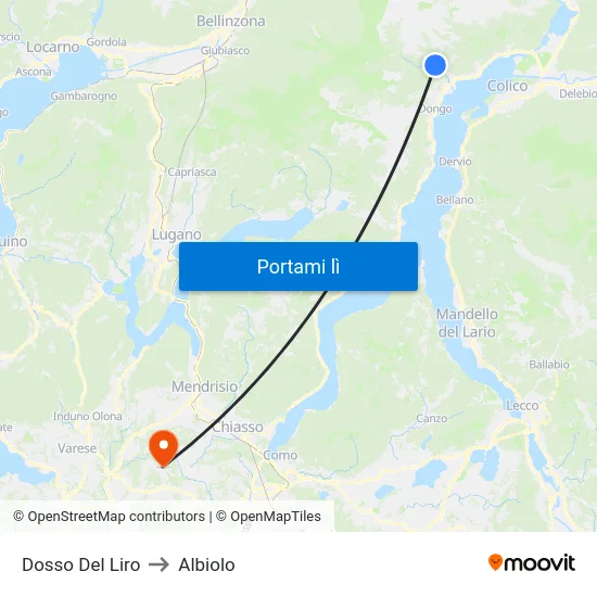 Dosso Del Liro to Albiolo map