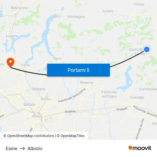 Esine to Albiolo map