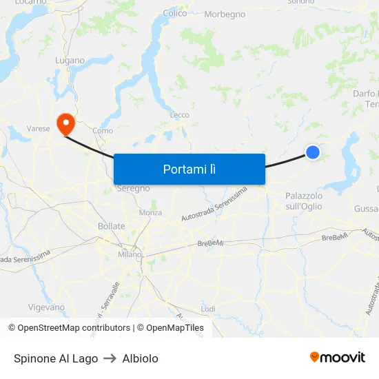 Spinone Al Lago to Albiolo map