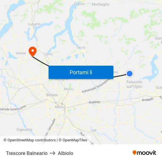 Trescore Balneario to Albiolo map