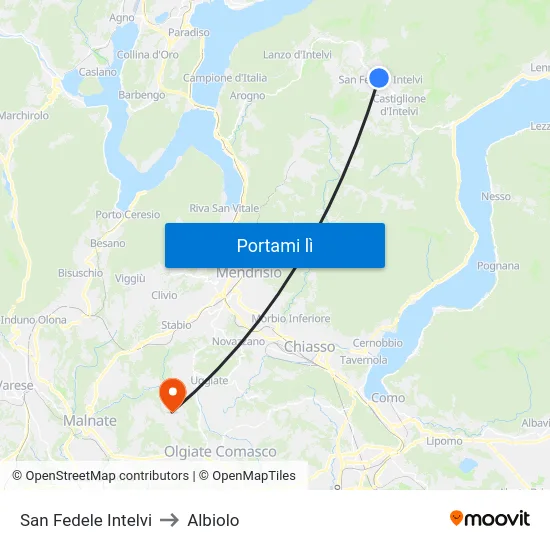 San Fedele Intelvi to Albiolo map
