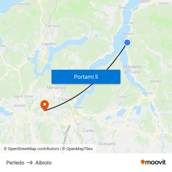 Perledo to Albiolo map