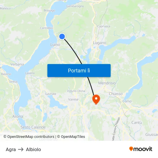 Agra to Albiolo map