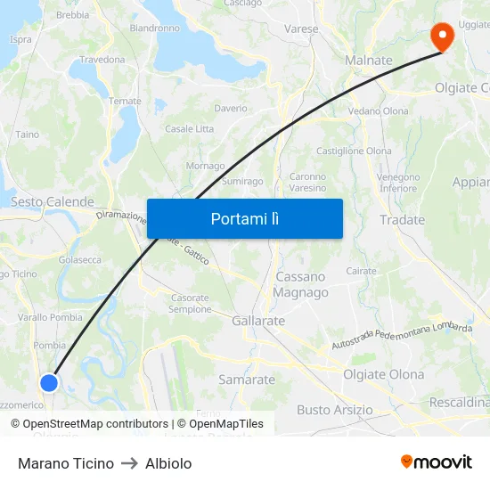 Marano Ticino to Albiolo map