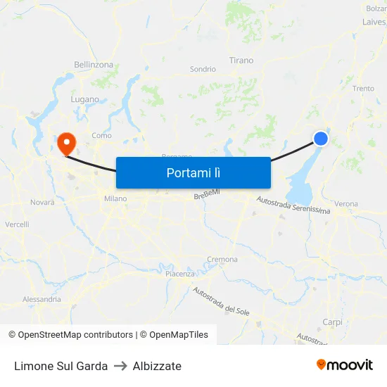 Limone Sul Garda to Albizzate map