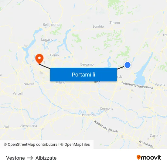 Vestone to Albizzate map