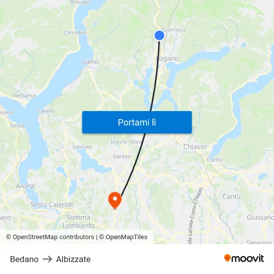 Bedano to Albizzate map