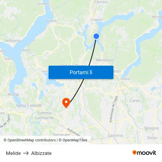 Melide to Albizzate map