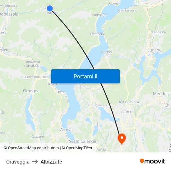 Craveggia to Albizzate map