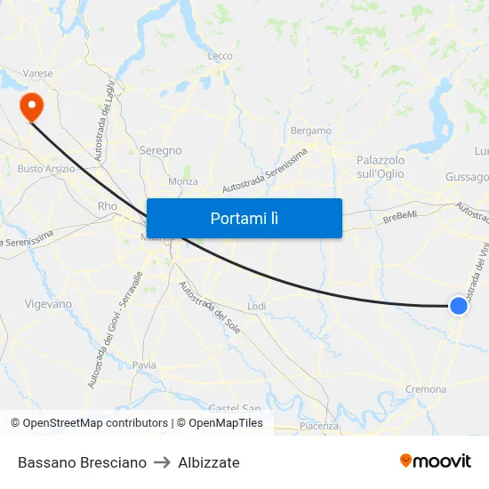 Bassano Bresciano to Albizzate map
