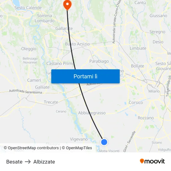 Besate to Albizzate map