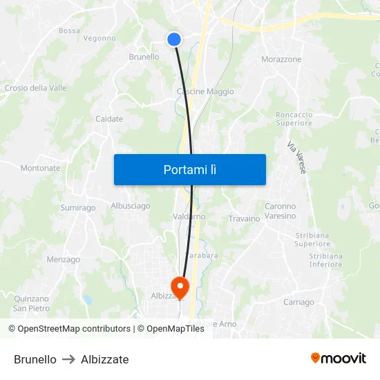 Brunello to Albizzate map