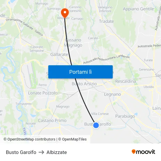 Busto Garolfo to Albizzate map