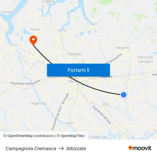 Campagnola Cremasca to Albizzate map