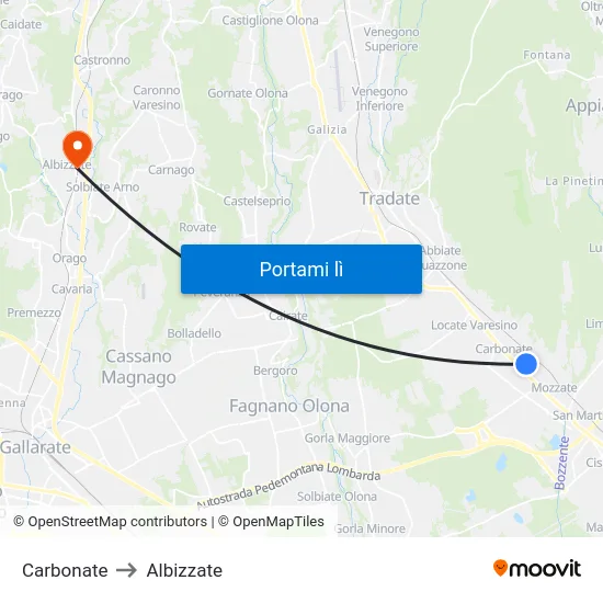 Carbonate to Albizzate map