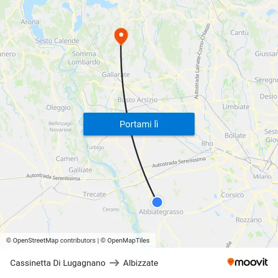 Cassinetta Di Lugagnano to Albizzate map