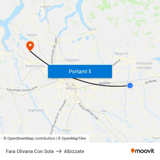 Fara Olivana Con Sola to Albizzate map