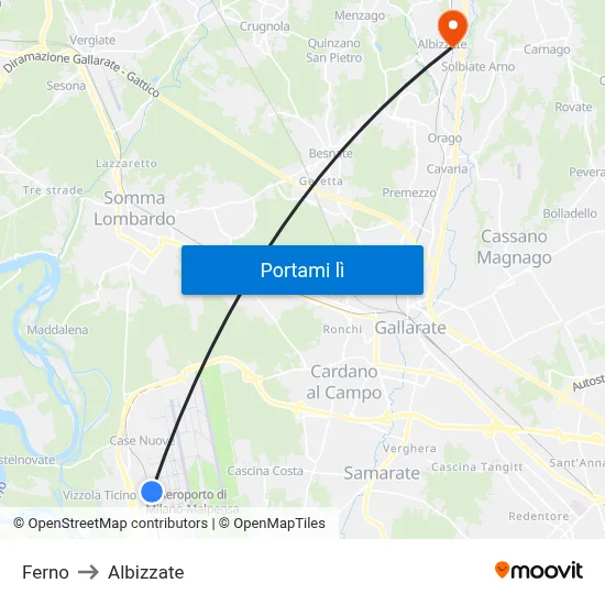 Ferno to Albizzate map