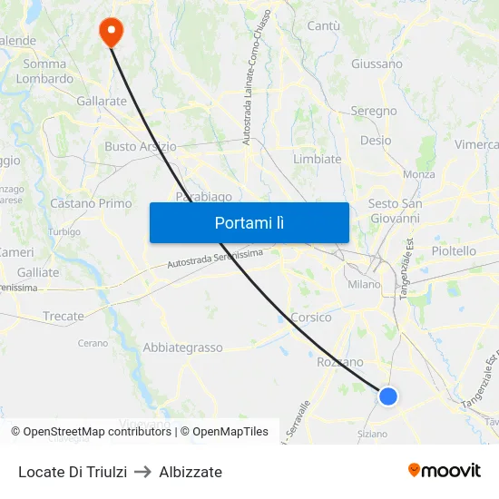 Locate Di Triulzi to Albizzate map