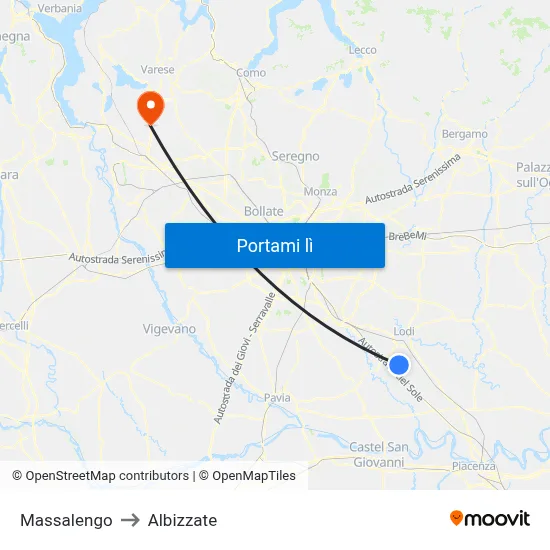 Massalengo to Albizzate map