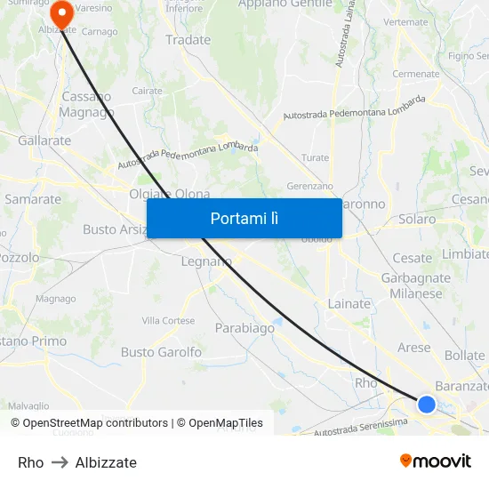 Rho to Albizzate map