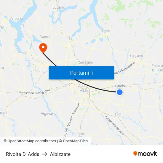 Rivolta D' Adda to Albizzate map