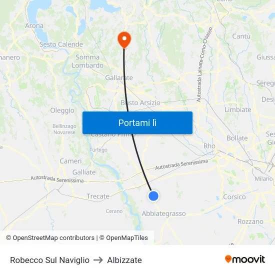 Robecco Sul Naviglio to Albizzate map