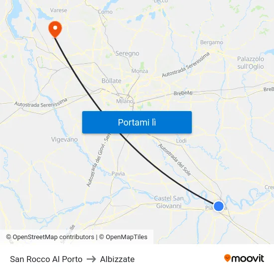 San Rocco Al Porto to Albizzate map