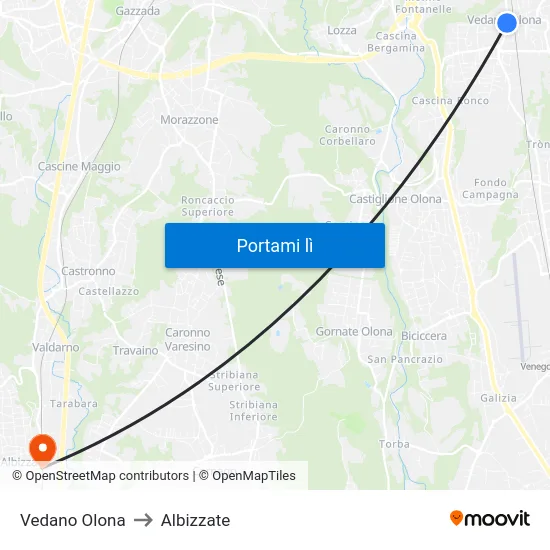 Vedano Olona to Albizzate map