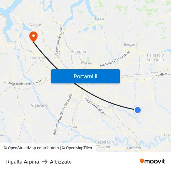 Ripalta Arpina to Albizzate map