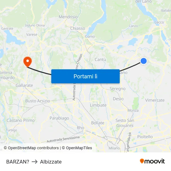 BARZAN? to Albizzate map